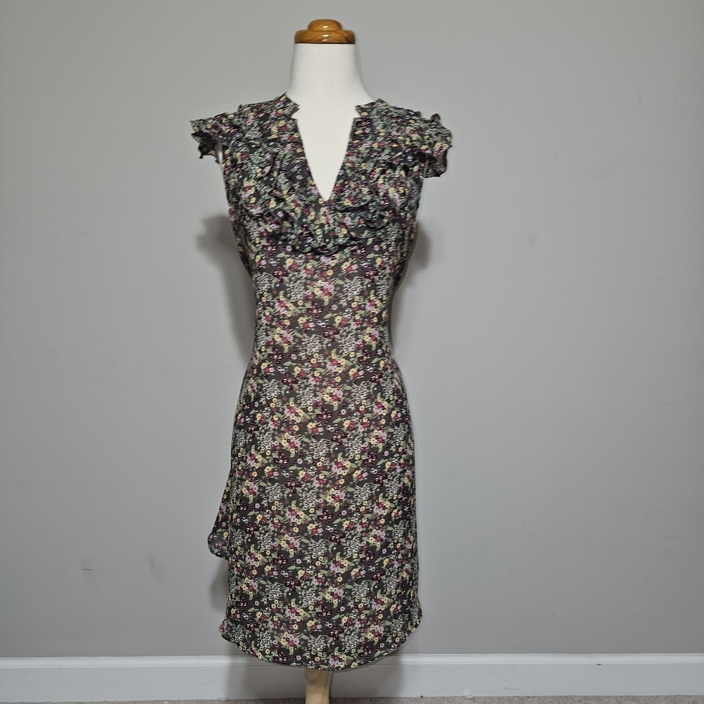 Nine West Floral Flutter Sleeve Dress Size 4